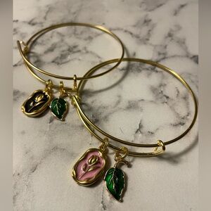1pc Rose & Leaf Bangle (Handmade)